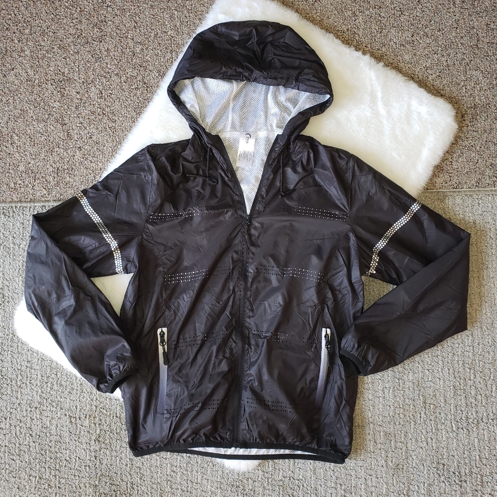 ZYIA Camo Reflective Trainer Jacket Small Black Print Activewear